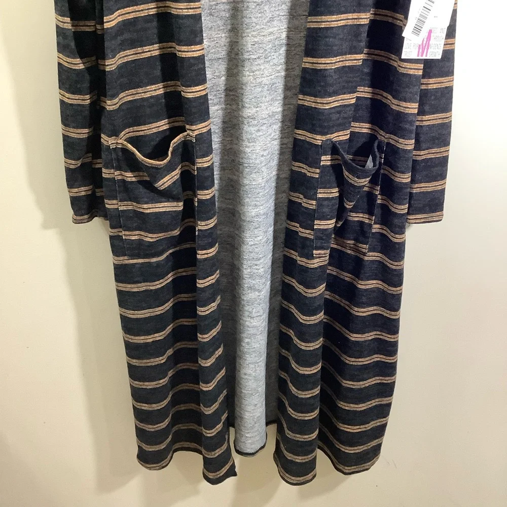 Lularoe Stripe Open Front Long Cardigan